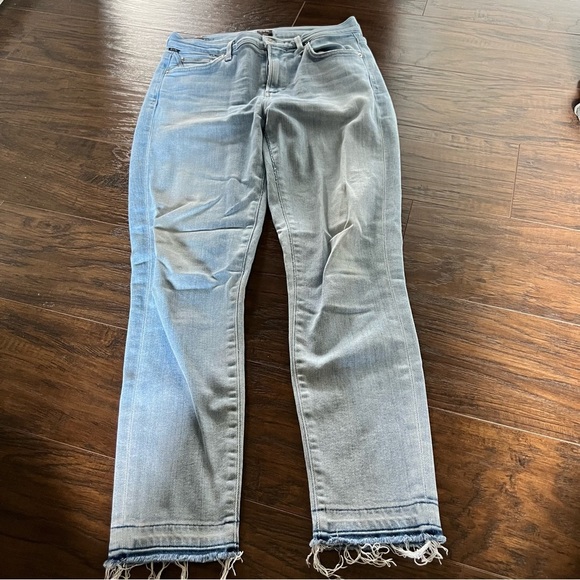 Citizens of Humanity Rocket Crop High Rise Skinny Light Blue Jeans Frayed Hem - Picture 2 of 12